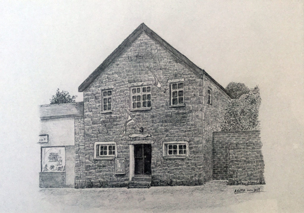 Arnside-Sailing-Club House drawing-by Alan Firth